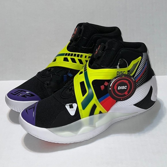 Puma Sz 9.5 Disc Rebirth Black Yellow Alert White Laceless Basketball 194812-02 main image 8
